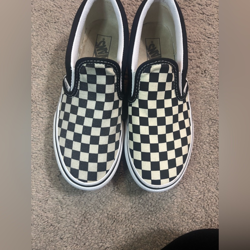 Vans Kids Black and White Checkerboard Sneakers - Picture 4 of 10